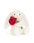 Jellycat - cream bunny with rose - medium