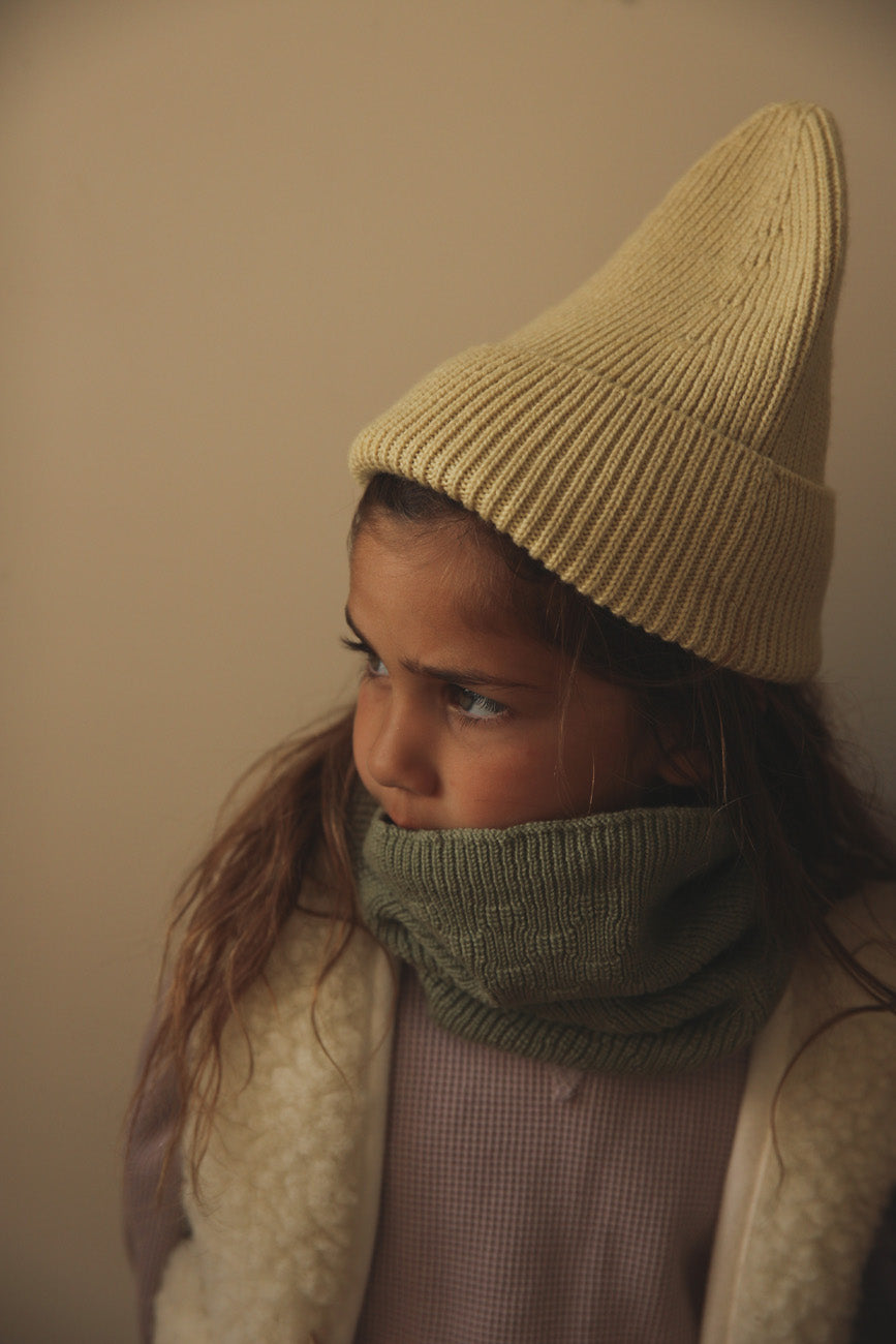 HVID - beanie - fonzie kids - light yellow