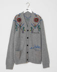 Indee - waffa - embroidered cardigan - grey
