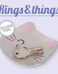 Legami - ceramic plate - rings & things - kitty