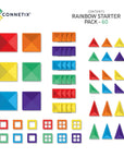 Connetix - magnetic tiles - rainbow starter pack - 60 pcs