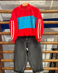 The campamento - kids - contrast sweatshirt - red