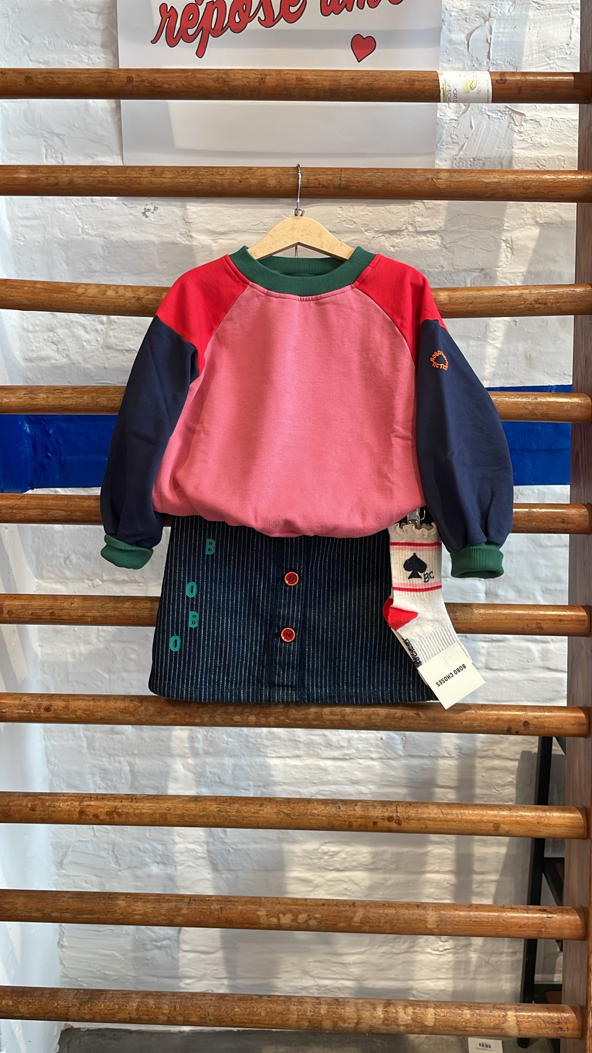 Bobo Choses - kids - tic tac toe colorblock sweatshirt