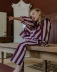 Fliink - dolly stripe pants - rose/burgundy