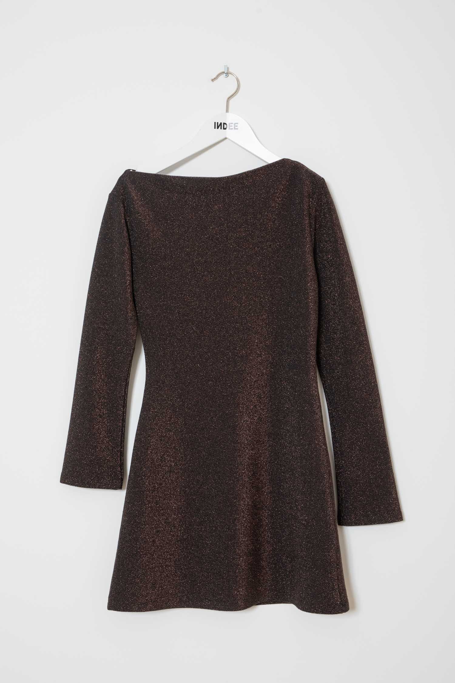 Indee - wrap - lurex short dress - black