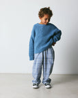 Brunobruno nation - dora check pants - dusty blue