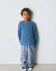Brunobruno nation - dora check pants - dusty blue