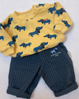 Weekend house kids - baby - blue dog pants - blue