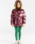 The animals observatory - Stars Lemur Puffer Jacket - burgundy