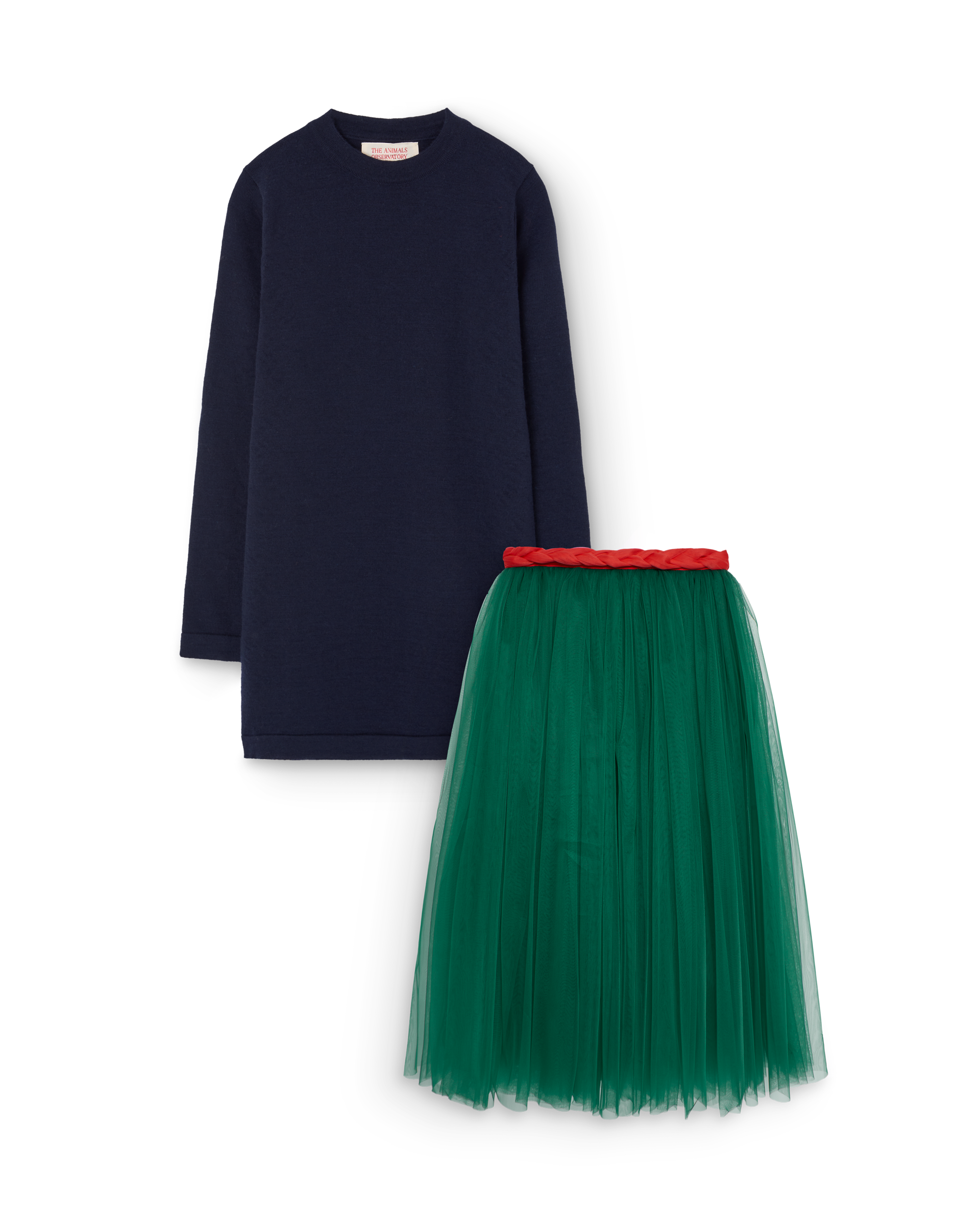 The animals observatory - mussel kids knit dress - navy