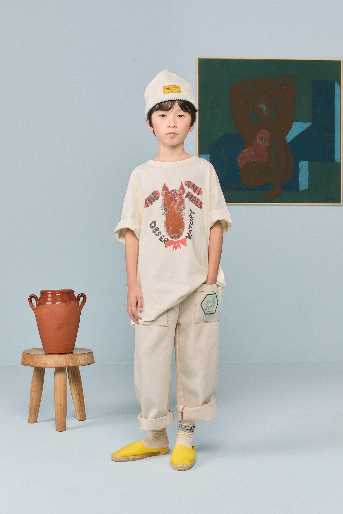The animals observatory - kids - collie t-shirt - raw white