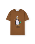 The animals observatory - kids - rooster t-shirt - brown