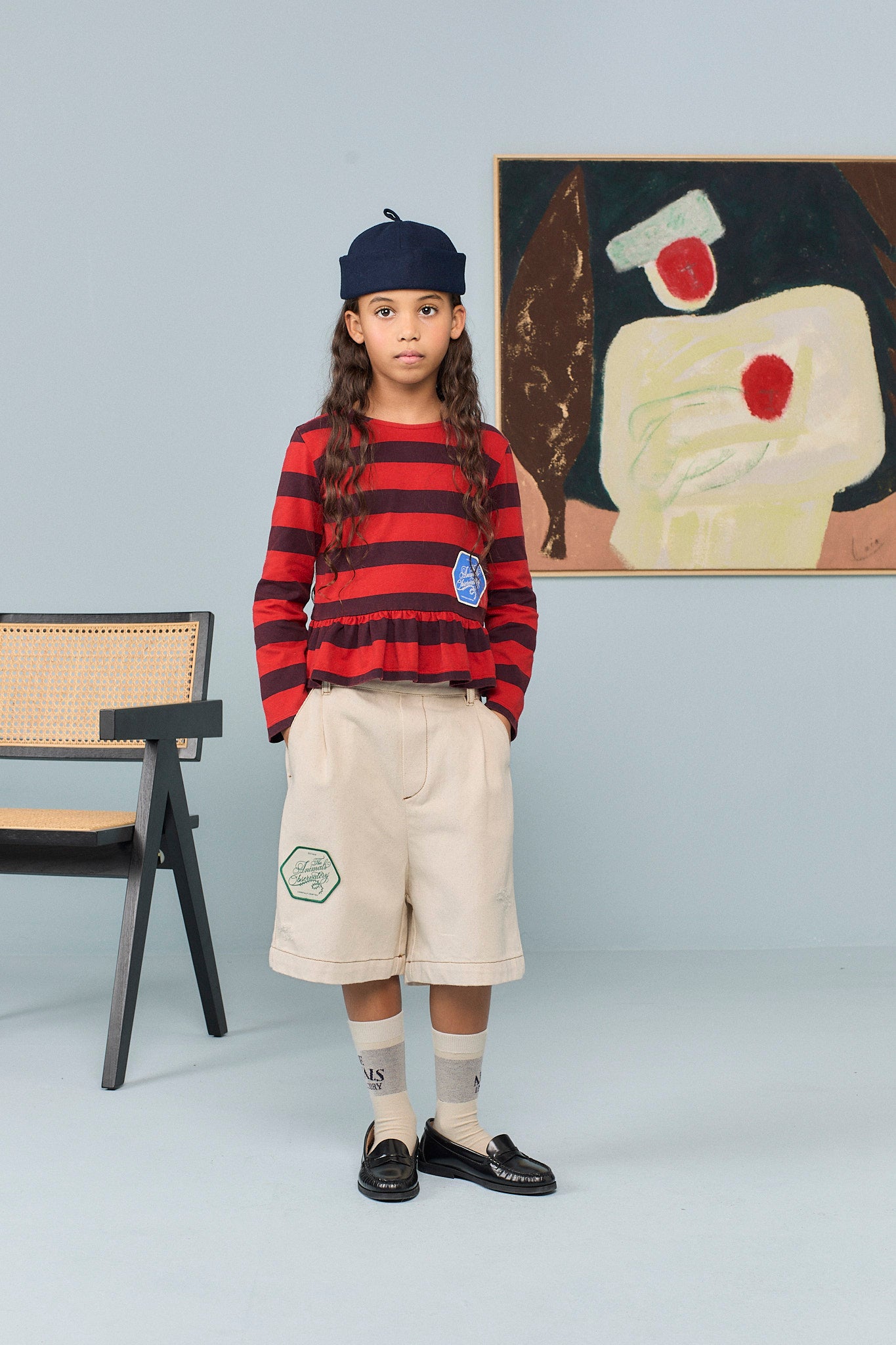 The animals observatory - kids - scamper longsleeve - red