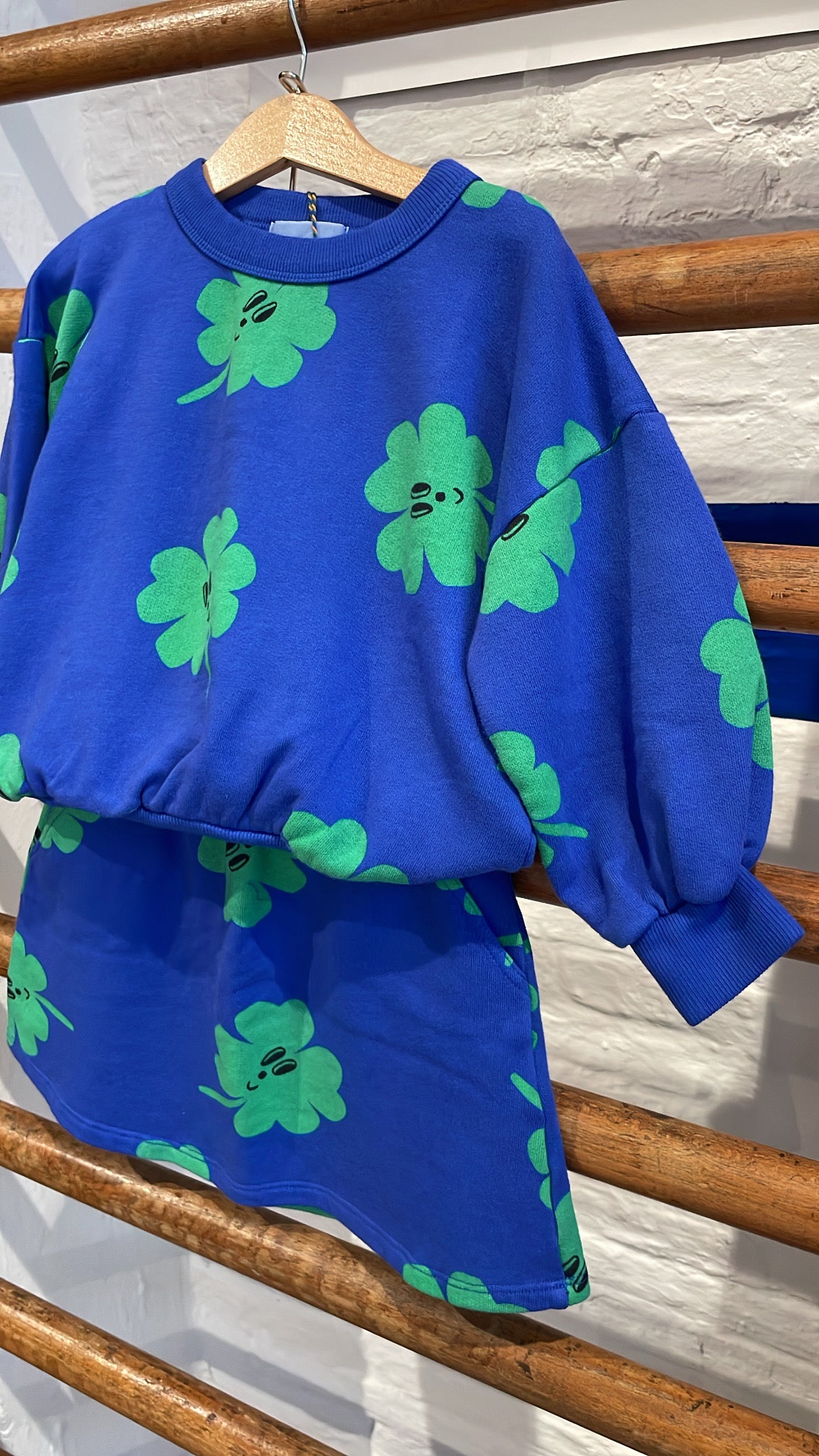 Bobo Choses - kids - lucky clover allover skirt - blue