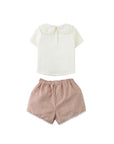 Gingersnaps - Baby Jurin Embroidered Top & Checkered Shorts Set
