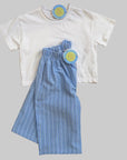 Hygge Selection - air stripe wide pants - sky
