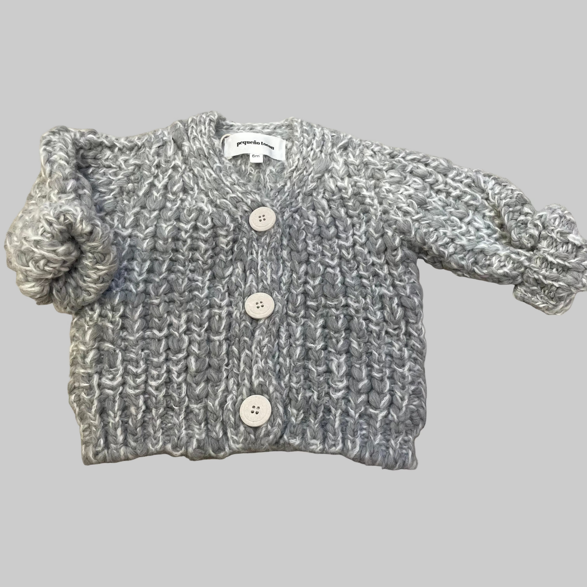 Pequeno tocon - 2077 - soft wool cardigan - grey