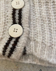 Pequeno tocon - 2078 - soft wool cardigan - ecru/brown stripe