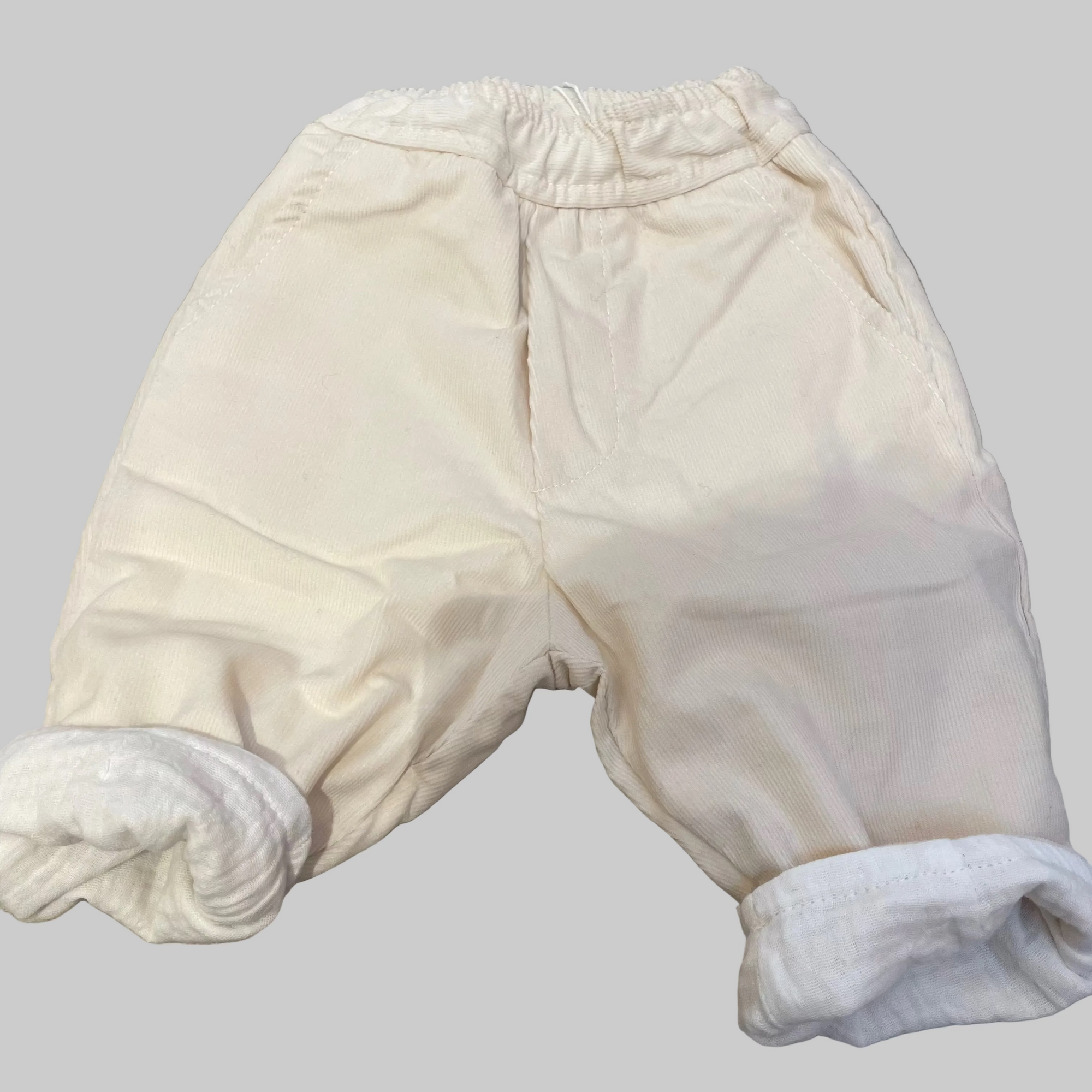 Pequeno tocon - 6063 - micro corduroy trousers - ecru