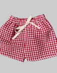 Pequeno tocon - 6015 - check shorts - red