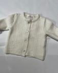 Pequeno tocon - 2063 - wool pointelle cardigan - natural
