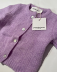 Pequeno tocon - 2063 - wool pointelle cardigan - lilac
