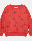 Weekend house kids - city dog all over sweatshirt - red