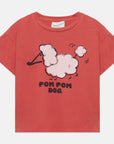Weekend house kids - pom pom dog t-shirt - red