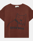 Weekend house kids - city dog t-shirt - brown