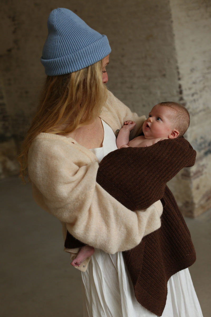 Hvid - Blanket Kiki - dark brown