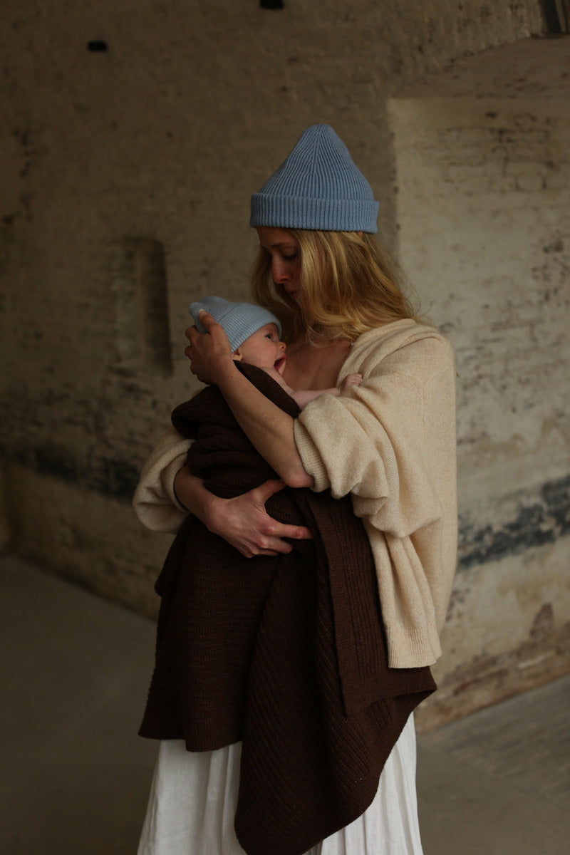 Hvid - Blanket Kiki - dark brown