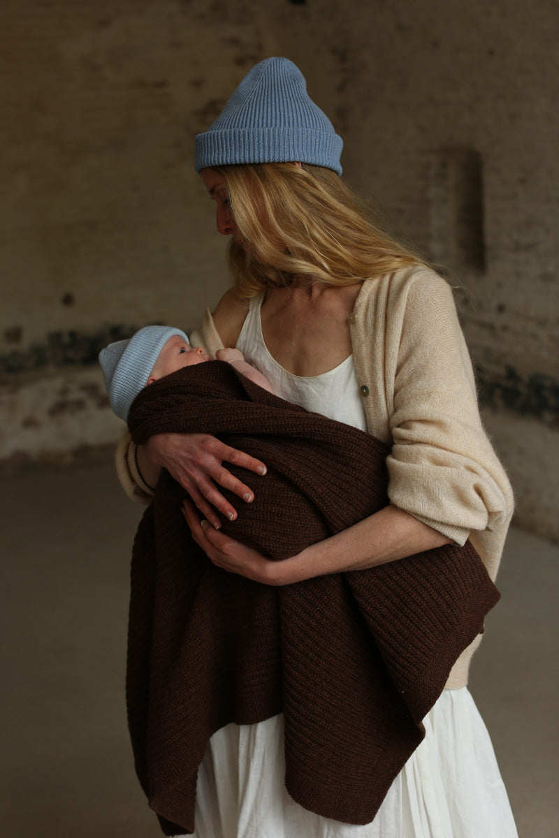 Hvid - Blanket Kiki - dark brown