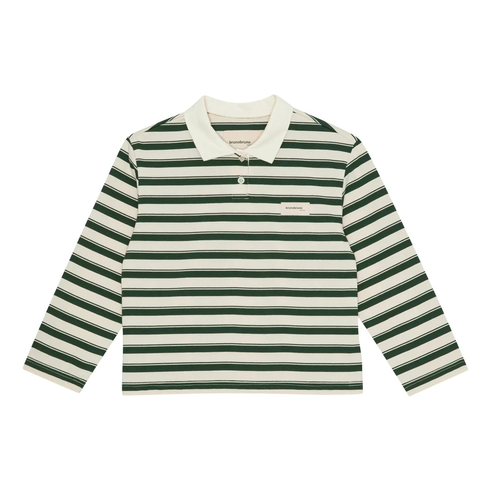 Brunobruno nation - kai polo t-shirt - myrtle stripe