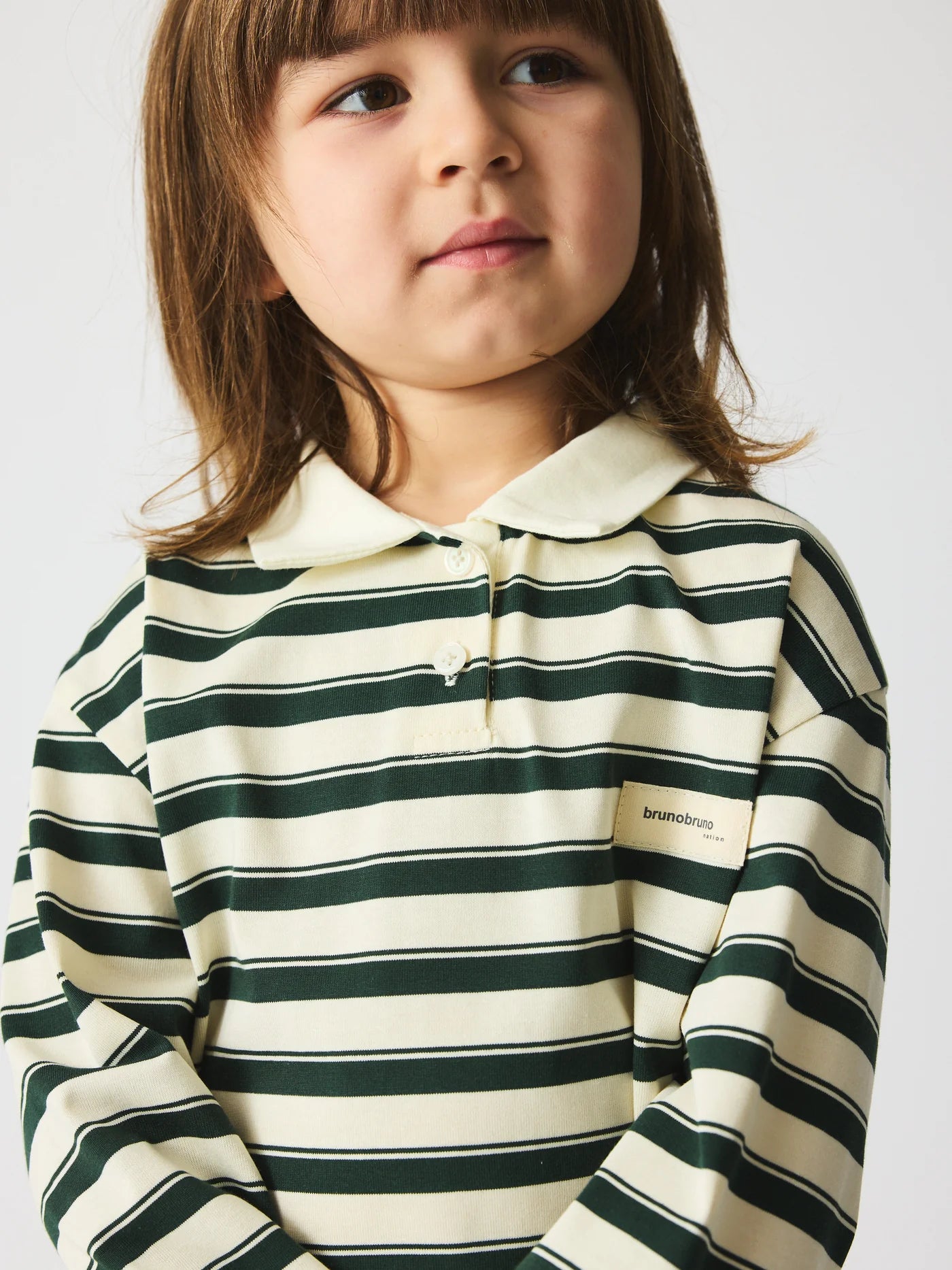 Brunobruno nation - kai polo t-shirt - myrtle stripe