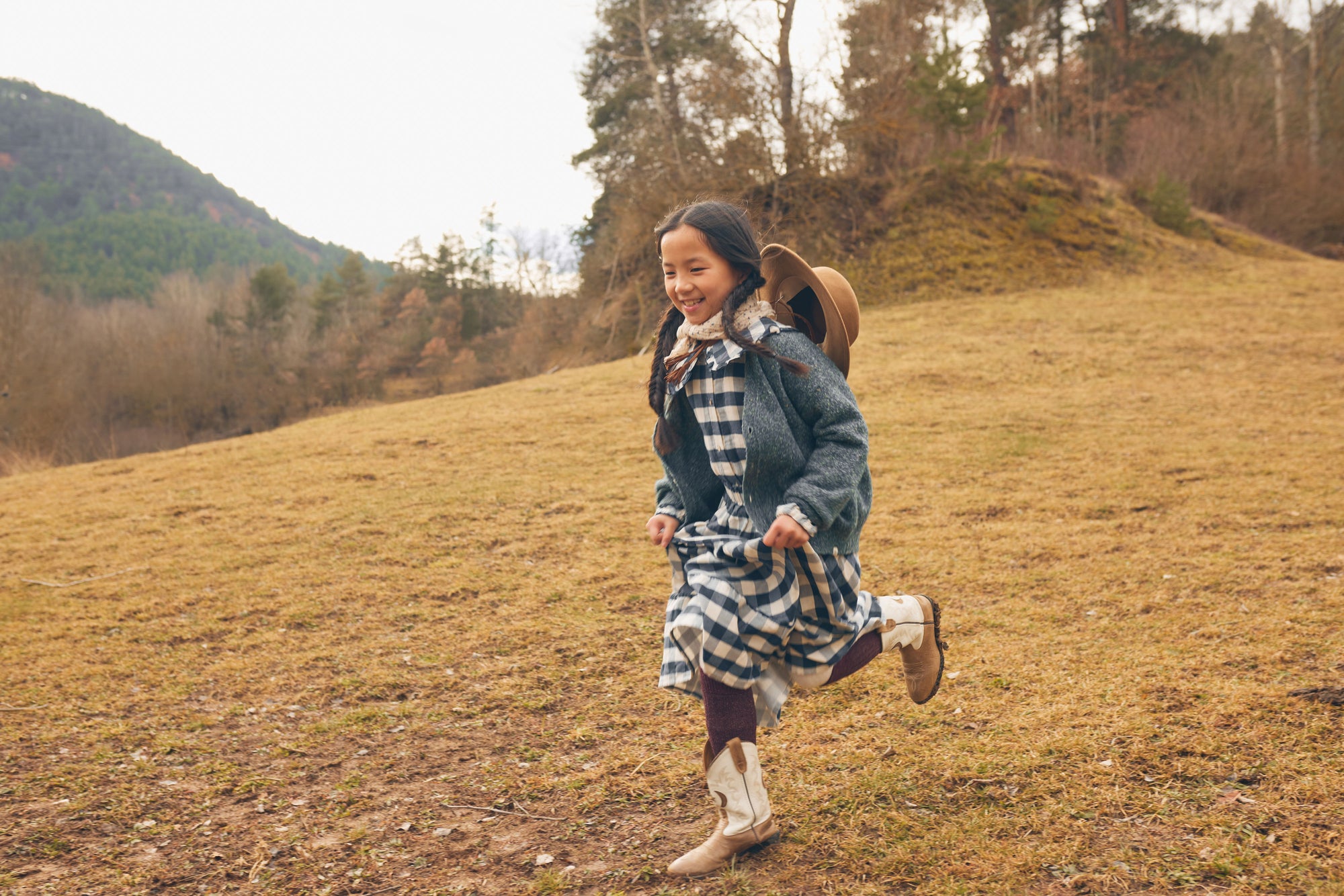 Buho - kids - melange cardigan - alpine green