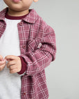 Buho - bb - tartan shirt - pomegranate