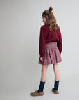 Buho - kids - tartan skirt - pomegranate