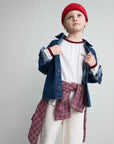 Buho - kids - tartan shirt - pomegranate