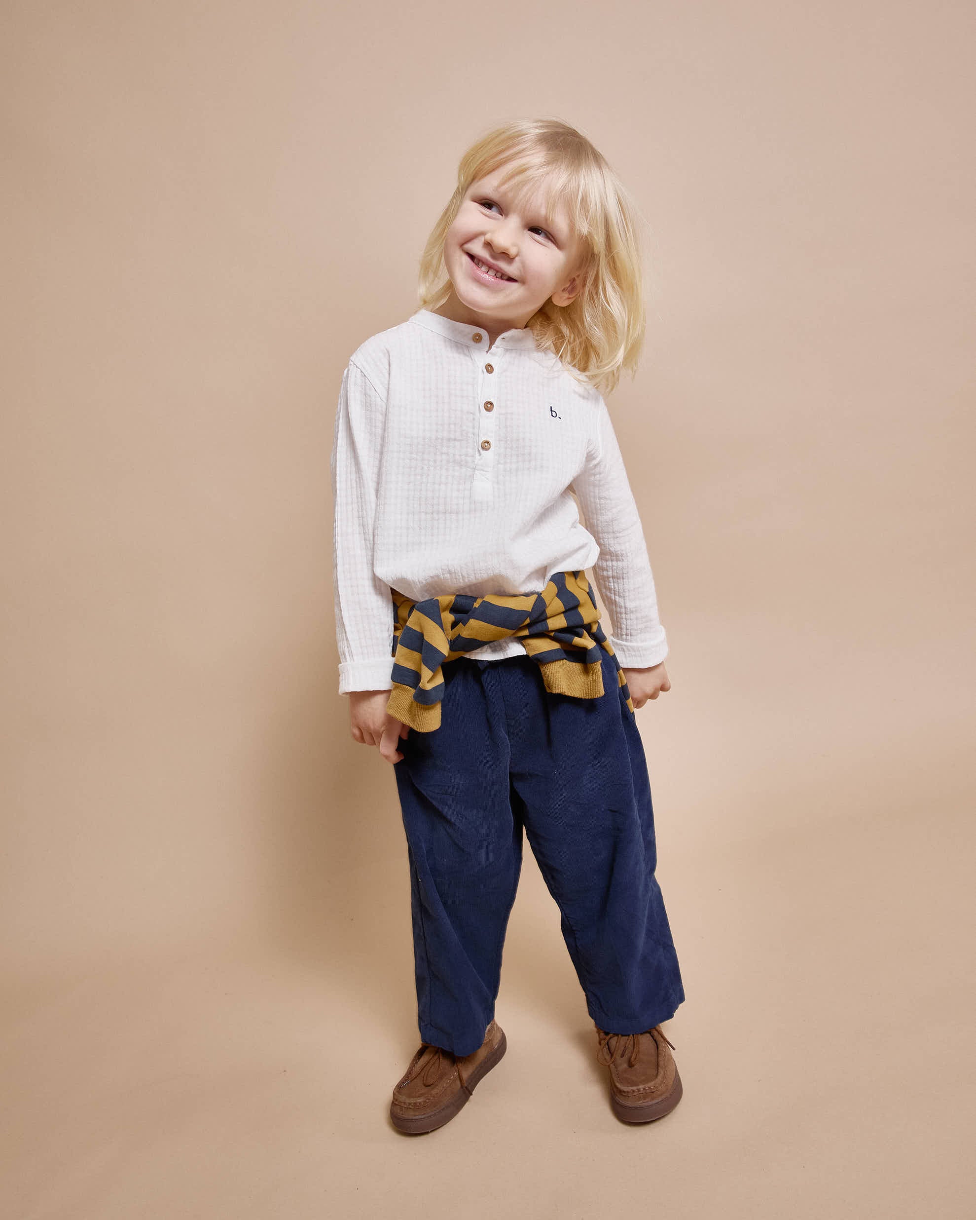 Buho - kids - soft velours pants - navy