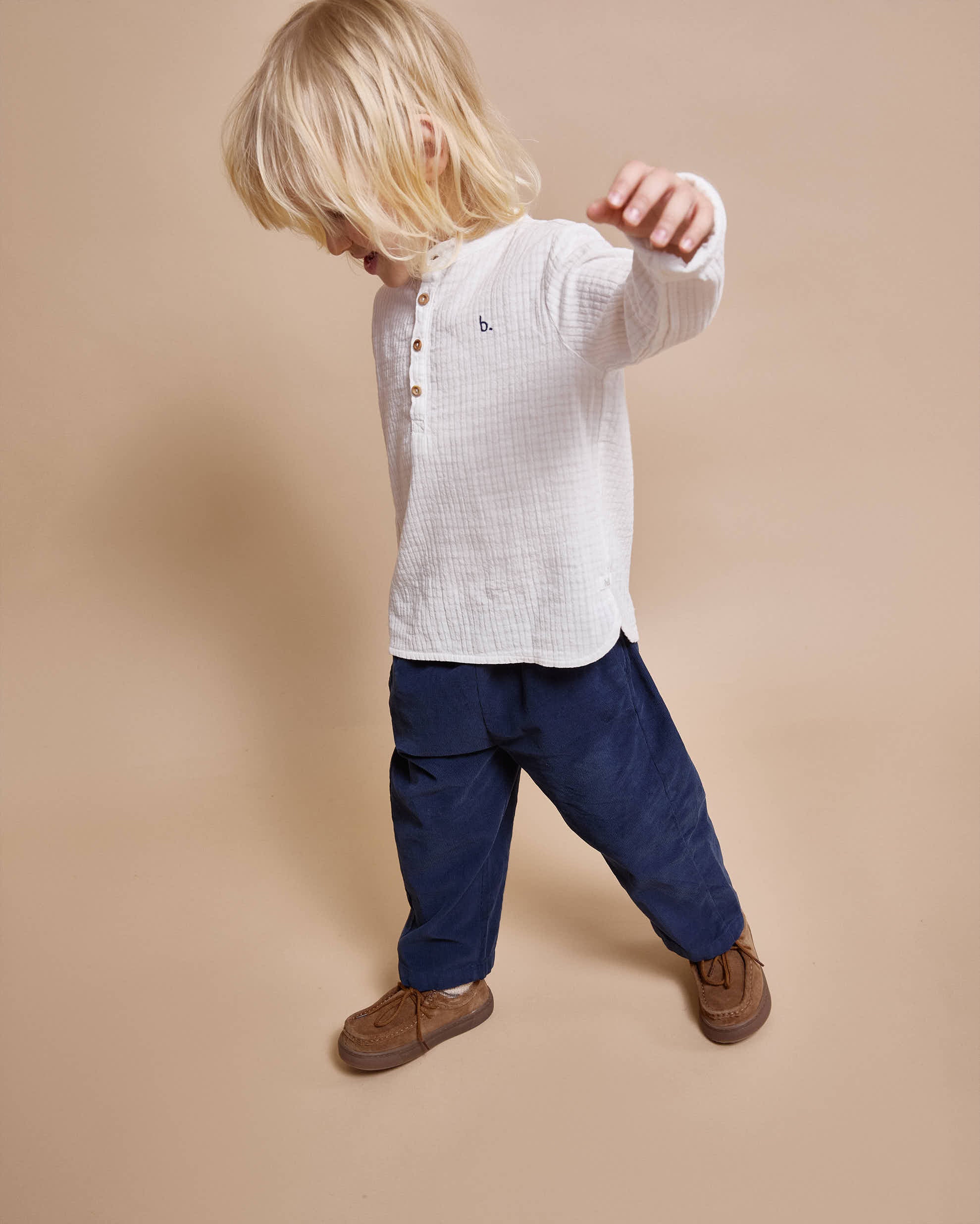 Buho - kids - soft velours pants - navy