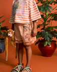 Maison Mangostan - birds embroidered short - orange