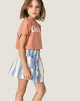 Mipounet - claude mini skirt - ecru/blue