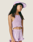 Mipounet - colette seersucker short - lilac/pink