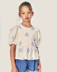 Mipounet - sandrine blouse - ecru/blue