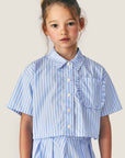 Mipounet - sia popelin shirt - ecru/blue