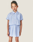Mipounet - sia popelin shirt - ecru/blue