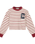Charlie petite - lux sweater - bordeau/ecru stripes