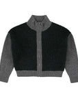 Maan - skill - merino wool zip cardigan - grey/green