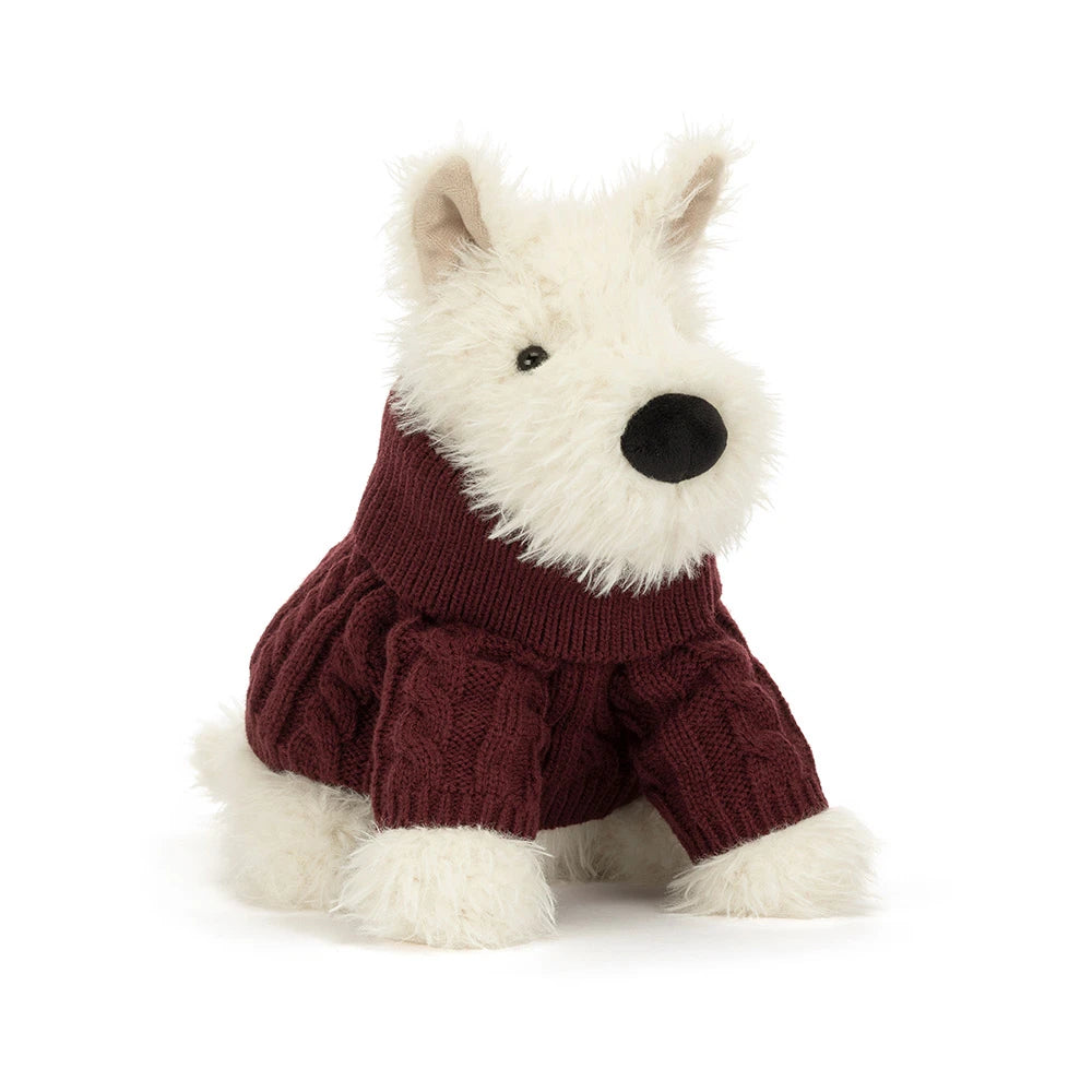 Jellycat - munro scottie dog with winter jumper