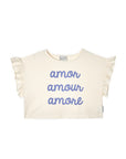 Mipounet - amour crop t-shirt - ecru